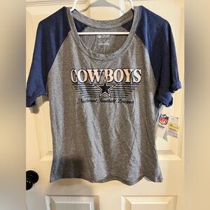 NFL Team Apparel Dallas Cowboys Glittery Fitted Tee for Women NWT Large